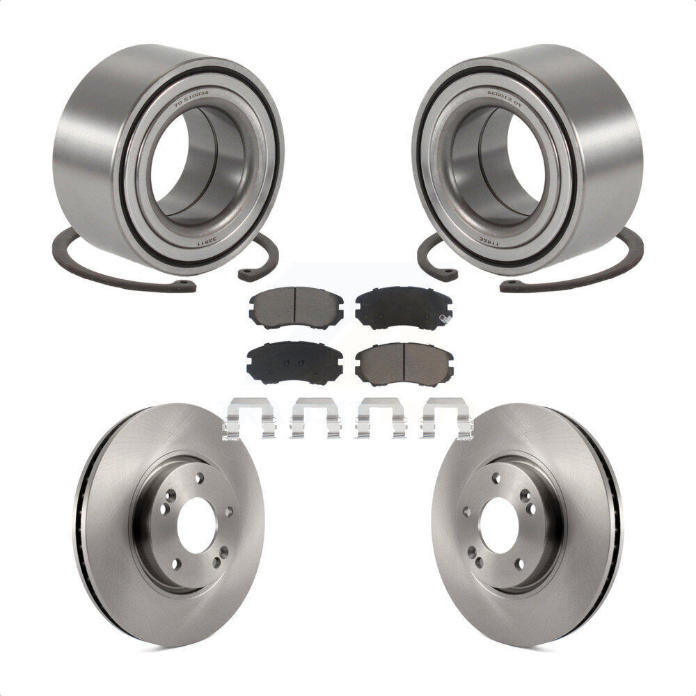 Wheel Bearing Disc Brake Rotor & Pad Front Kit For 2006-2010 Hyundai Sonata 3.3L