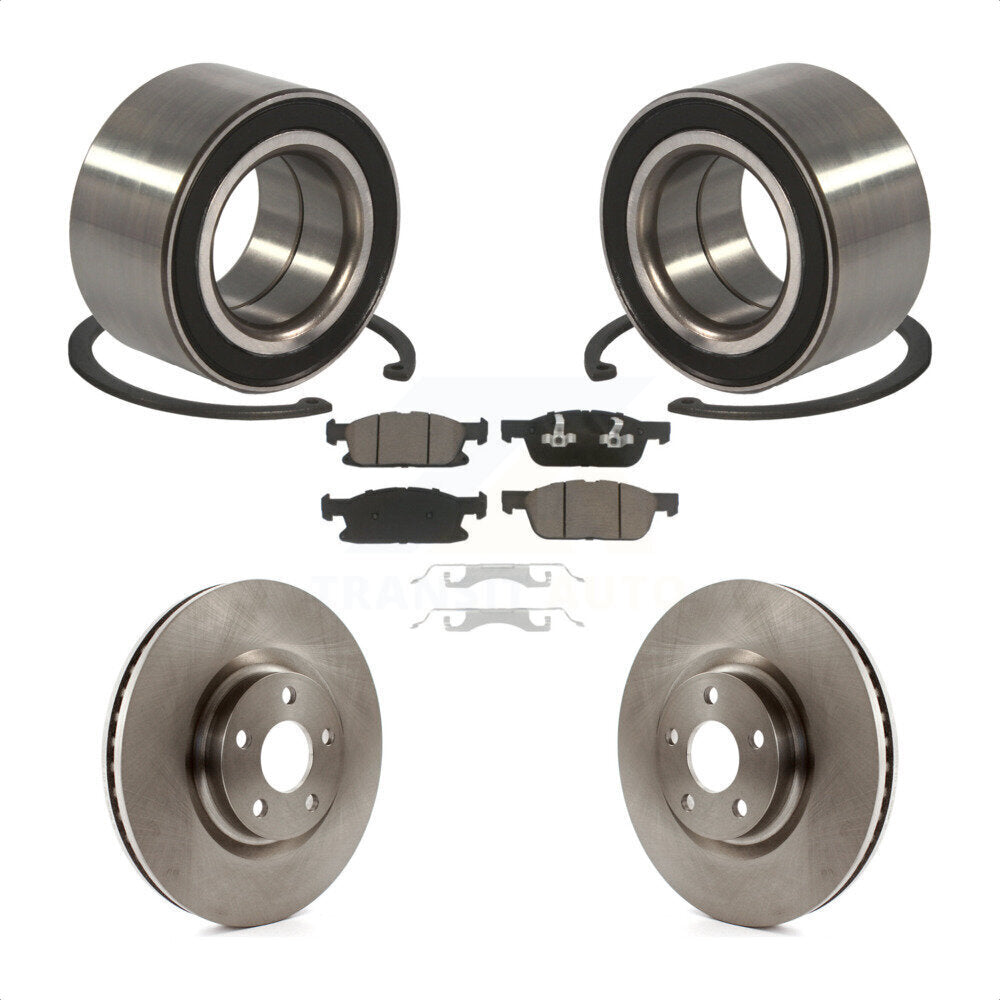 Wheel Bearing Disc Brake Rotors And Ceramic Pads Front Kit For Ford Edge