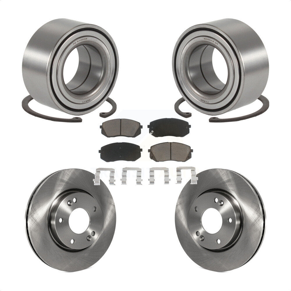 Wheel Bearing Disc Brake Rotor And Ceramic Pad Front Kit For 2010-2012 Kia Rondo
