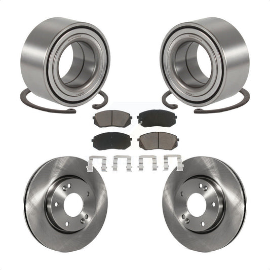 Wheel Bearing Disc Brake Rotor And Ceramic Pad Front Kit For 2010-2012 Kia Rondo