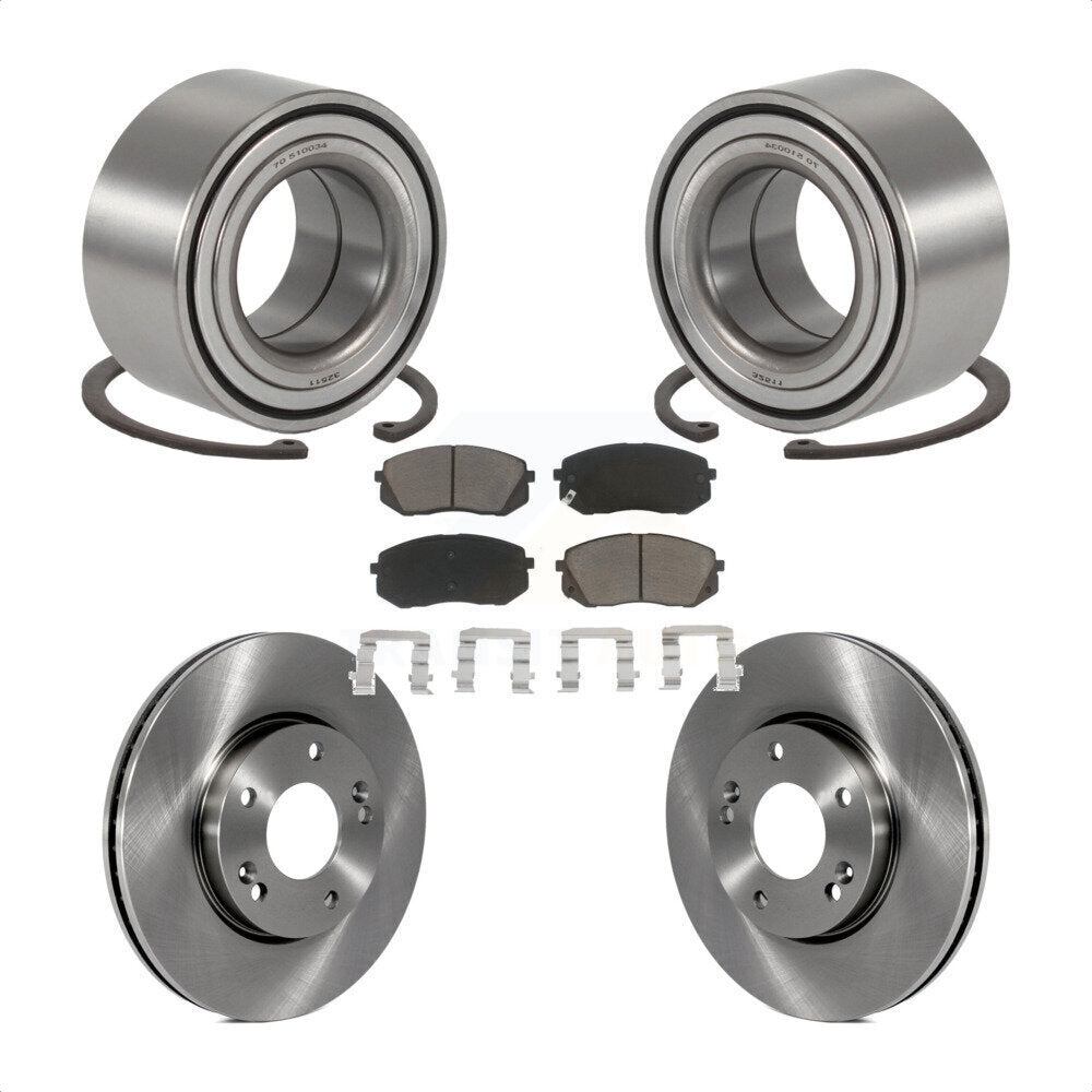Wheel Bearing Disc Brake Rotor And Ceramic Pad Front Kit For 2007-2009 Kia Rondo