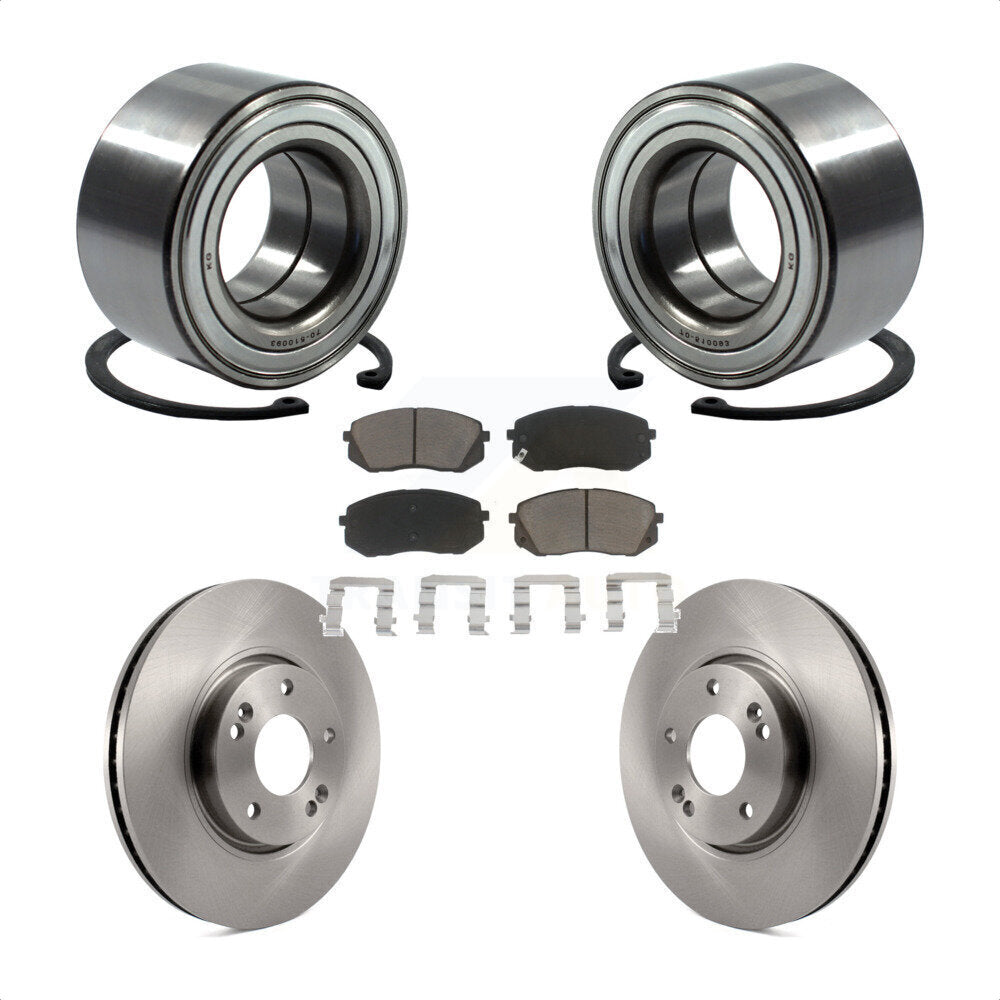 Wheel Bearing Disc Brake Rotors And Pads Front Kit For 2015-2016 Kia Soul EV