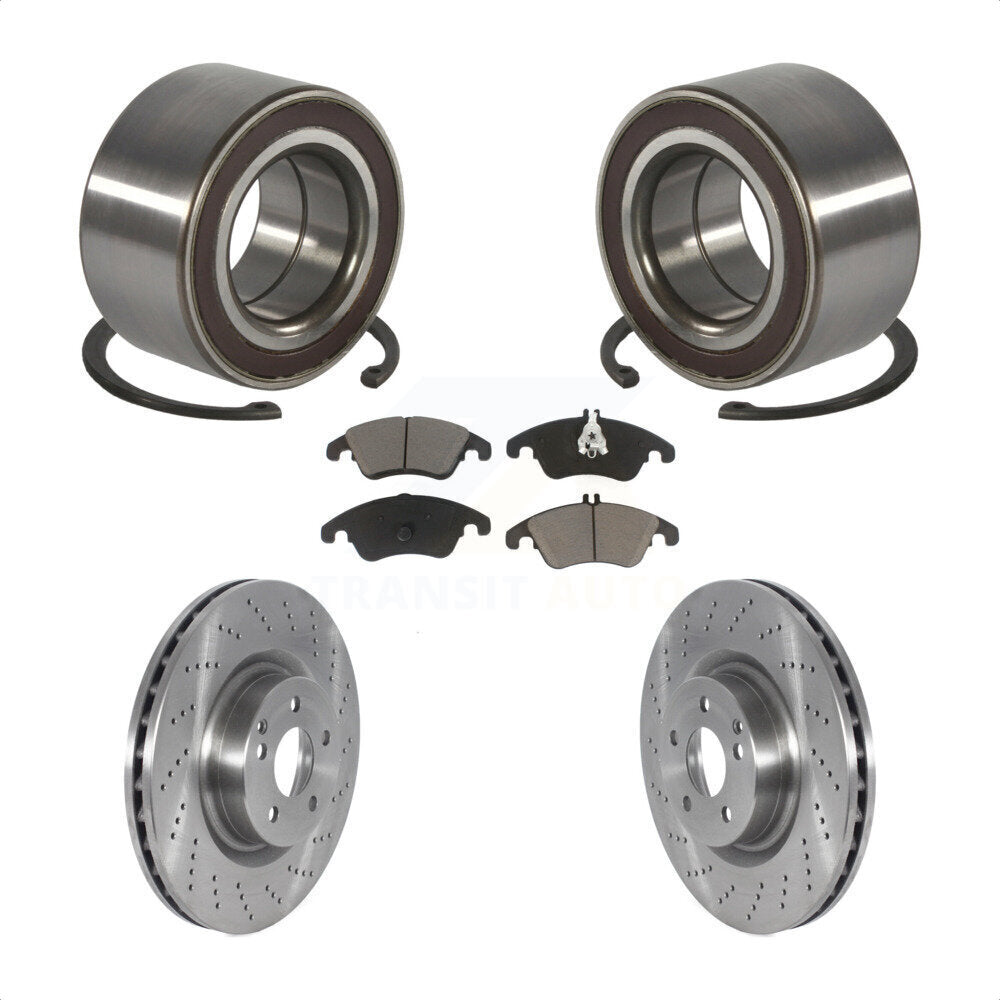 Wheel Bearing Disc Brake Rotors And Pads Front Kit For Mercedes-Benz E400 E550