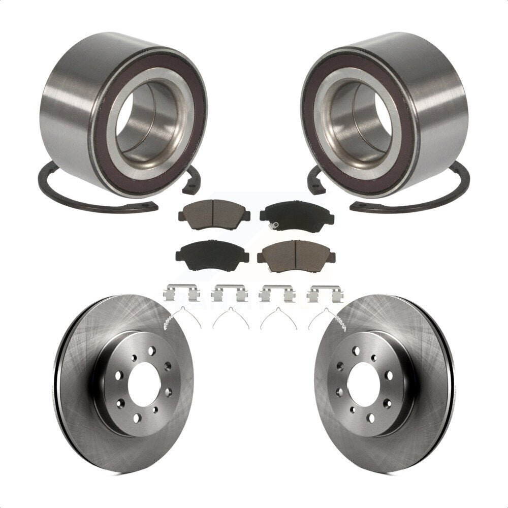 Wheel Bearing Disc Brake Rotor And Ceramic Pad Front Kit For 2007-2008 Honda Fit