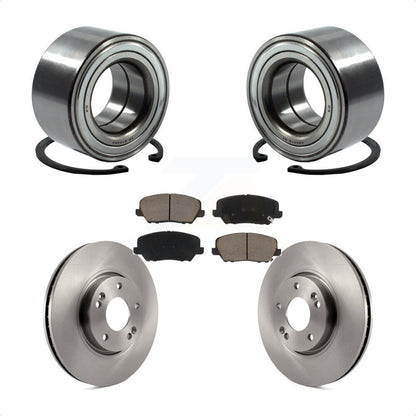 Wheel Bearing Brake Rotor & Pads Front Kit For Kia Forte Forte5 Hyundai Veloster