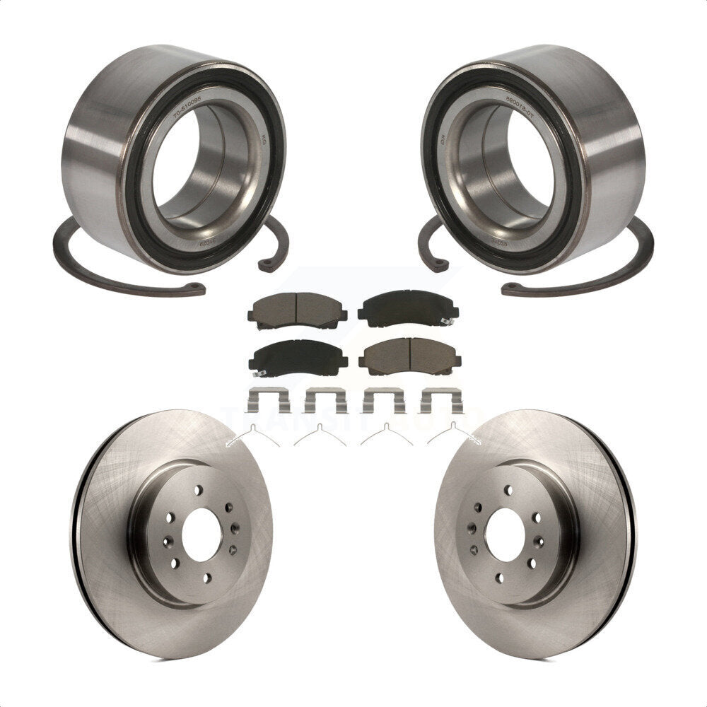 Wheel Bearing Disc Brake Rotor And Ceramic Pads Front Kit For 2009-2014 Acura TL