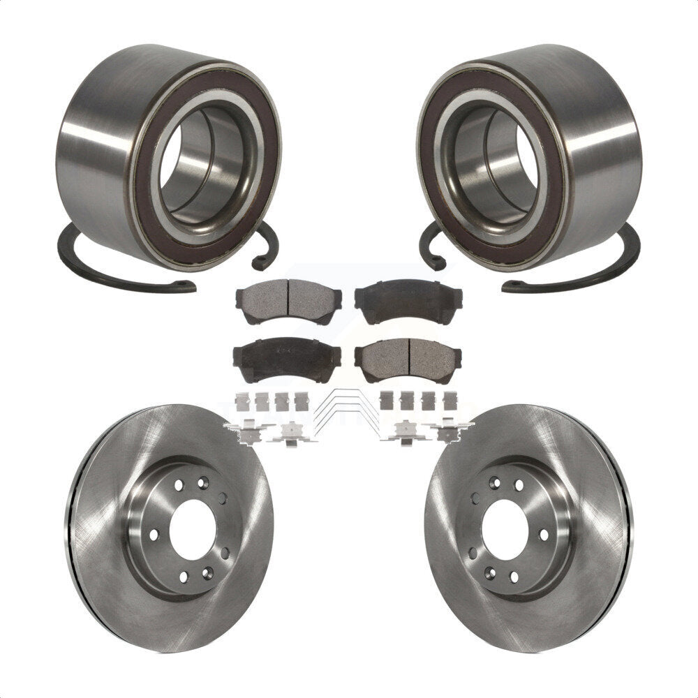 Wheel Bearing Disc Brake Rotors And Pads Front Kit For 2009-2013 Mazda 6 2.5L