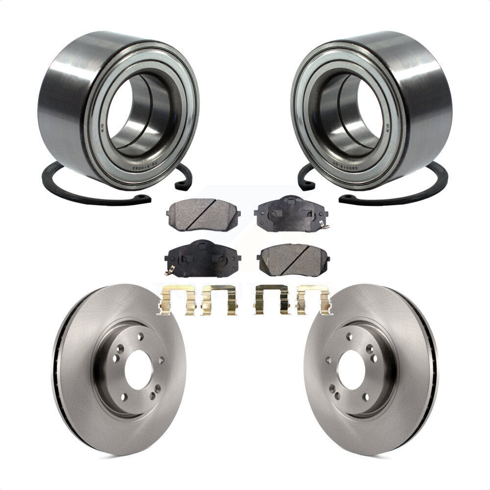 Wheel Bearing Disc Brake Rotors And Pads Front Kit For 2015-2016 Kia Soul EV