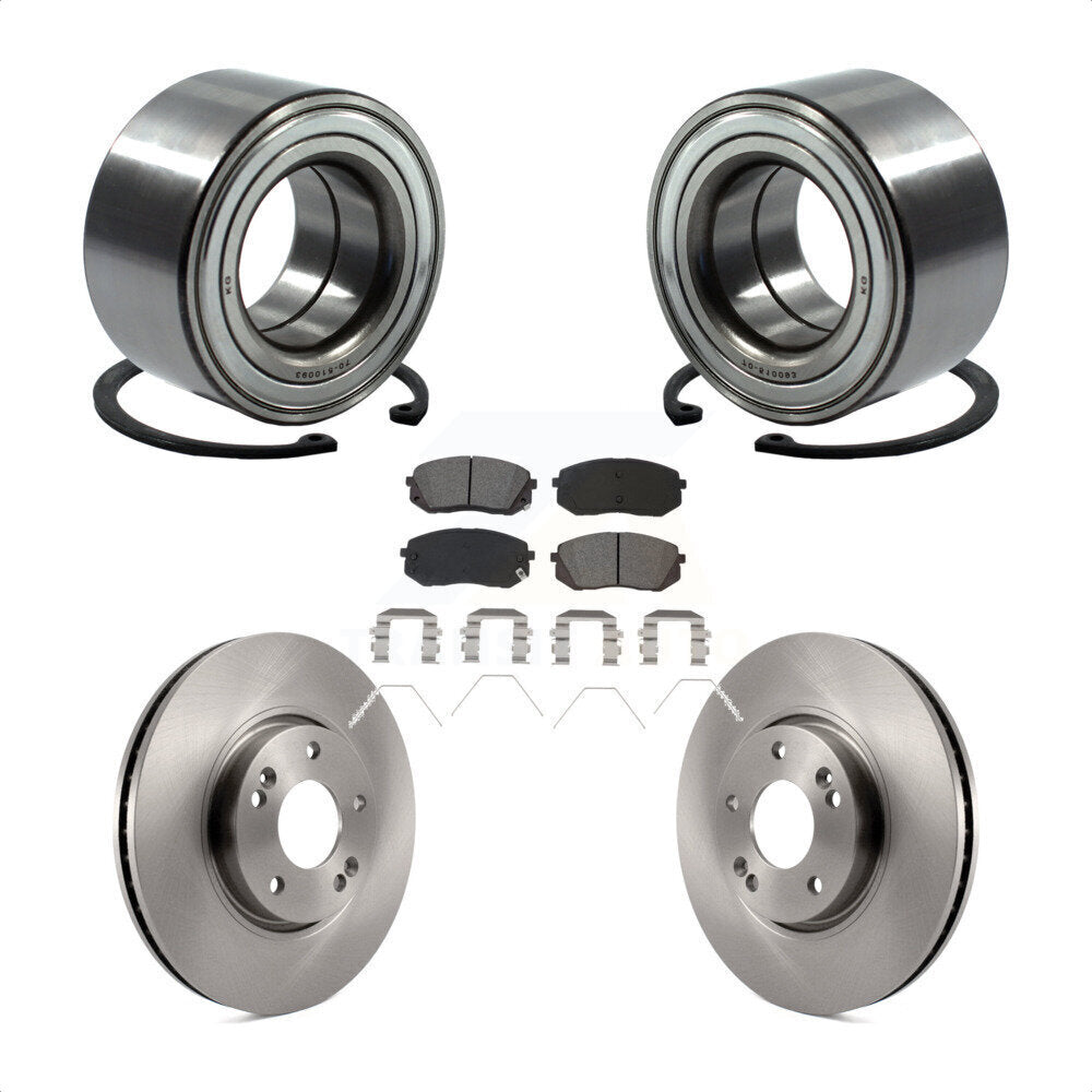 Wheel Bearing Disc Brake Rotors And Pads Front Kit For 2017-2019 Kia Soul EV