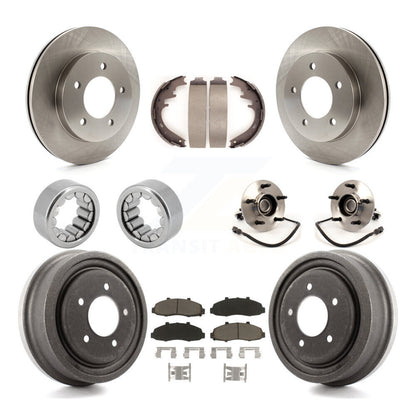 Hub Bearing Disc Brake Rotors And Pads Shoe Front Rear Kit (10Pc) For Ford F-150