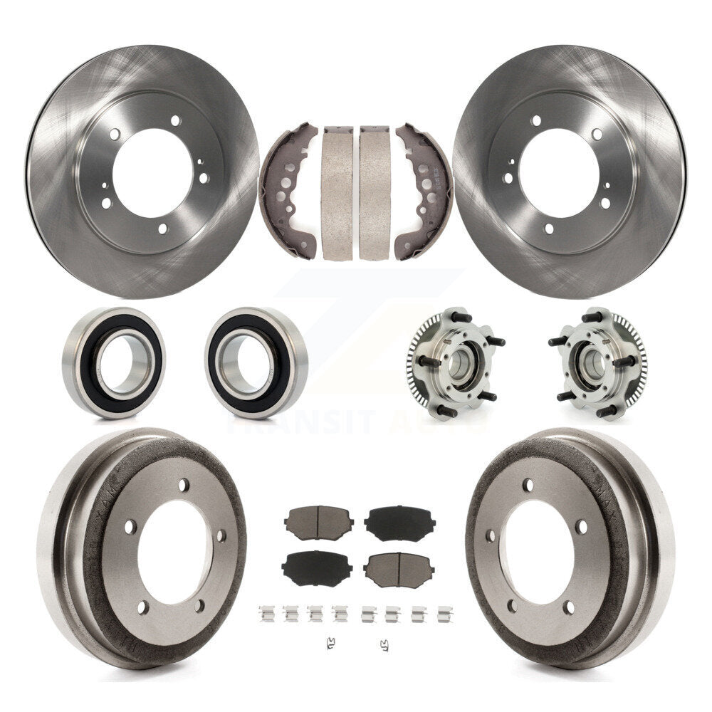 Hub Bearing Brake Rotor & Pad Shoe Front Rear Kit (10Pc) For Suzuki Grand Vitara