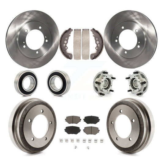 Hub Bearing Brake Rotor & Pad Shoe Front Rear Kit (10Pc) For Suzuki Grand Vitara