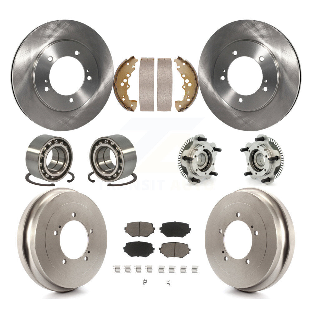 Hub Bearing Brake Rotor And Pad Shoe Front Rear Kit (10Pc) For Suzuki XL-7 Grand