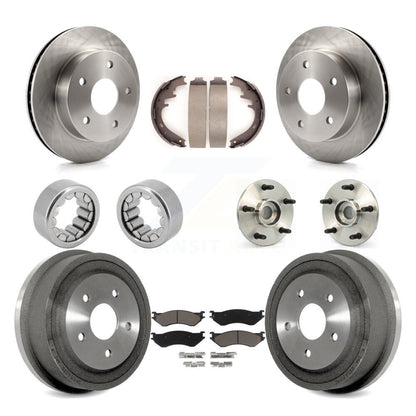 Hub Bearing Disc Brake Rotor & Pad Shoe Front Rear Kit (10Pc) For Dodge Ram 1500