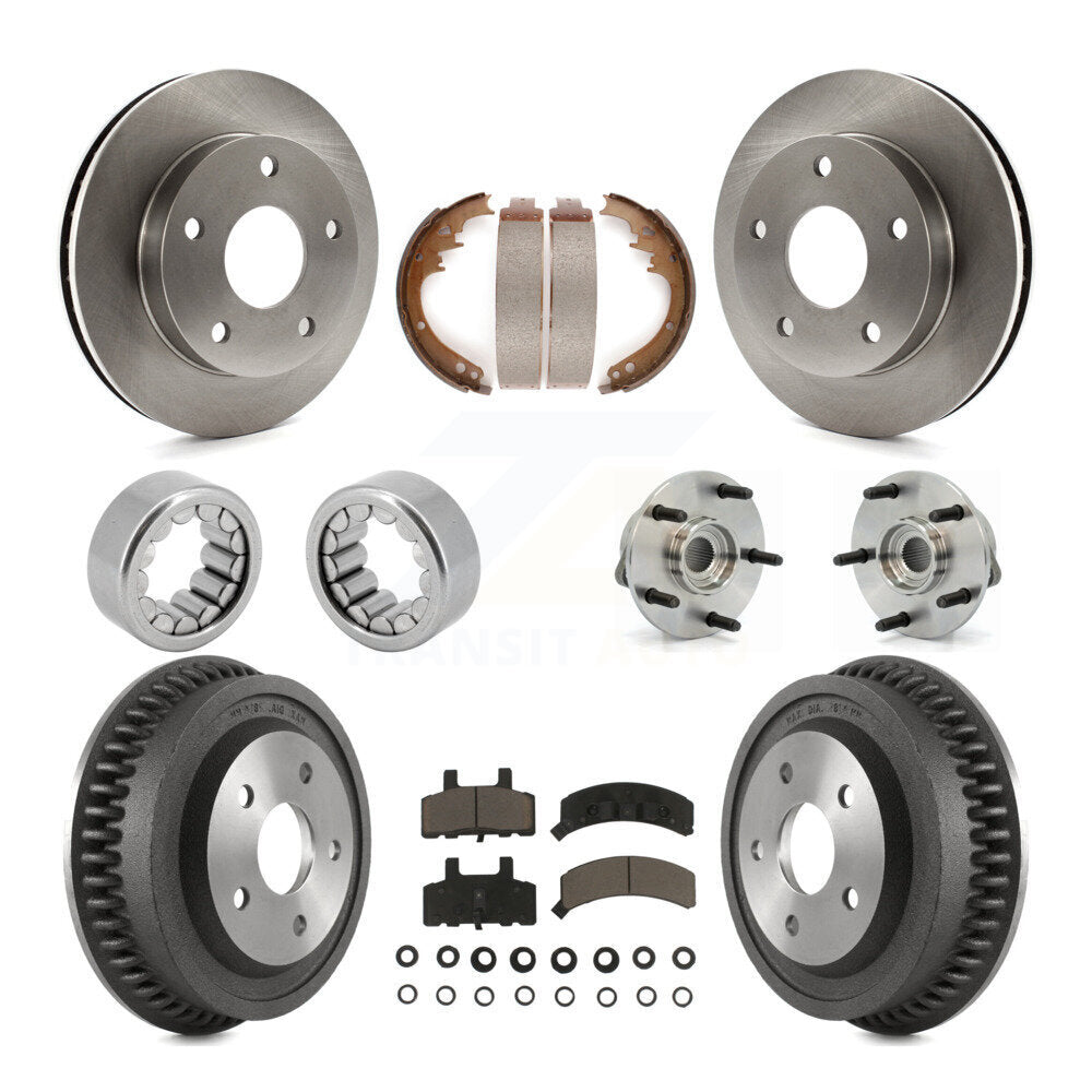 Hub Bearing Disc Brake Rotor & Pad Shoe Front Rear Kit (10Pc) For Dodge Ram 1500