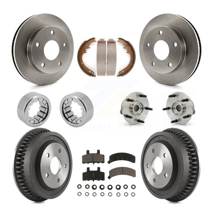 Hub Bearing Disc Brake Rotor & Pad Shoe Front Rear Kit (10Pc) For Dodge Ram 1500