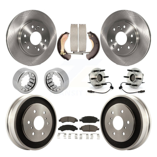 Hub Bearing Brake Rotor & Pad Shoe Front Rear Kit (10Pc) For Chevrolet Silverado