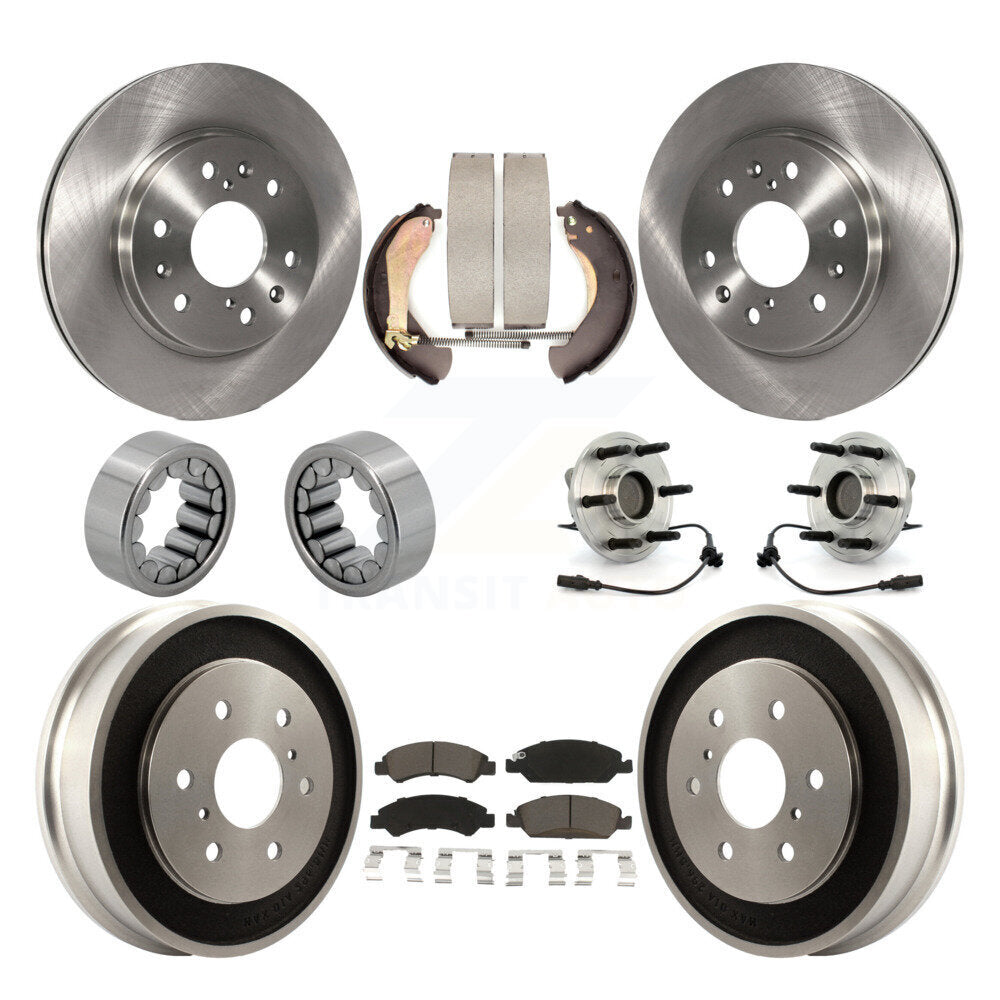 Hub Bearing Brake Rotor & Pad Shoe Front Rear Kit (10Pc) For Chevrolet Silverado