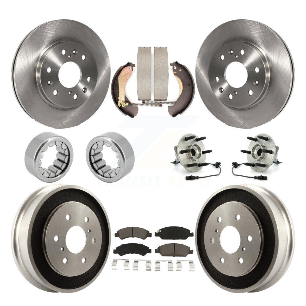 Hub Bearing Brake Rotor & Pad Shoe Front Rear Kit (10Pc) For Chevrolet Silverado
