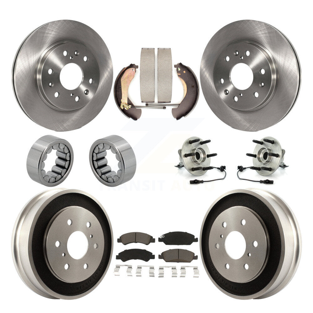Hub Bearing Brake Rotor & Pad Shoe Front Rear Kit (10Pc) For Chevrolet Silverado