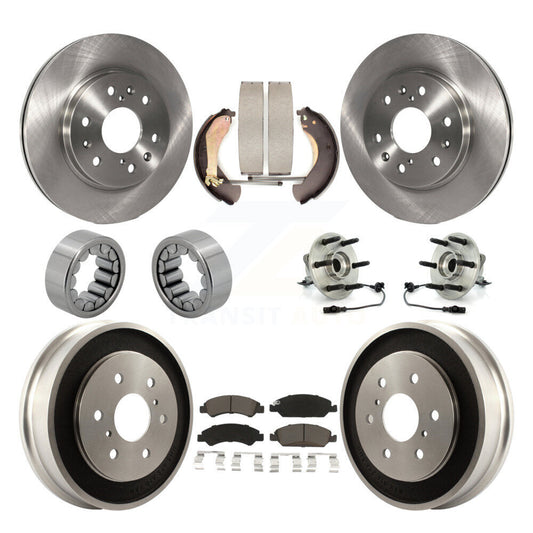 Hub Bearing Brake Rotor & Pad Shoe Front Rear Kit (10Pc) For Chevrolet Silverado