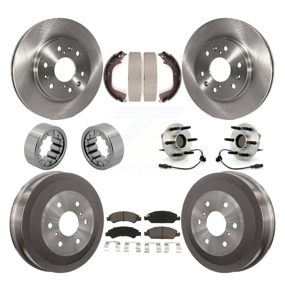 Hub Bearing Brake Rotor & Pad Shoe Front Rear Kit (10Pc) For GMC Sierra 1500 RWD