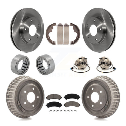 Hub Bearing Brake Rotor And Pad Shoe Front Rear Kit (10Pc) For Chevrolet S10 4WD