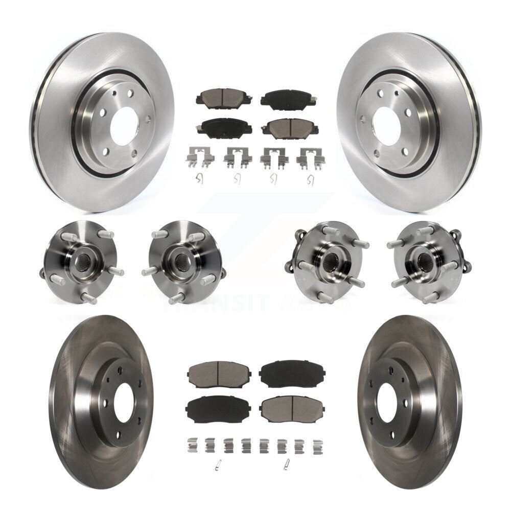 Hub Bearings Disc Brake Rotors And Pads Front Rear Kit (10Pc) For Mazda CX-5