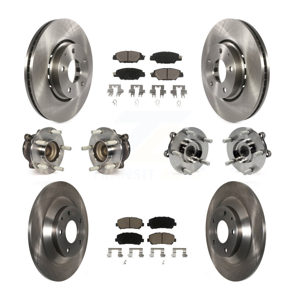 Hub Bearings Disc Brake Rotors And Pads Front Rear Kit (10Pc) For Mazda CX-5