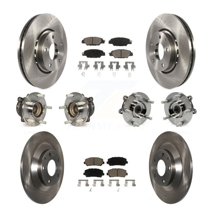 Hub Bearings Disc Brake Rotors And Pads Front Rear Kit (10Pc) For Mazda CX-5