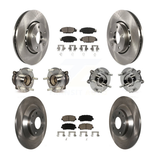 Hub Bearings Disc Brake Rotors And Pads Front Rear Kit (10Pc) For Mazda CX-5