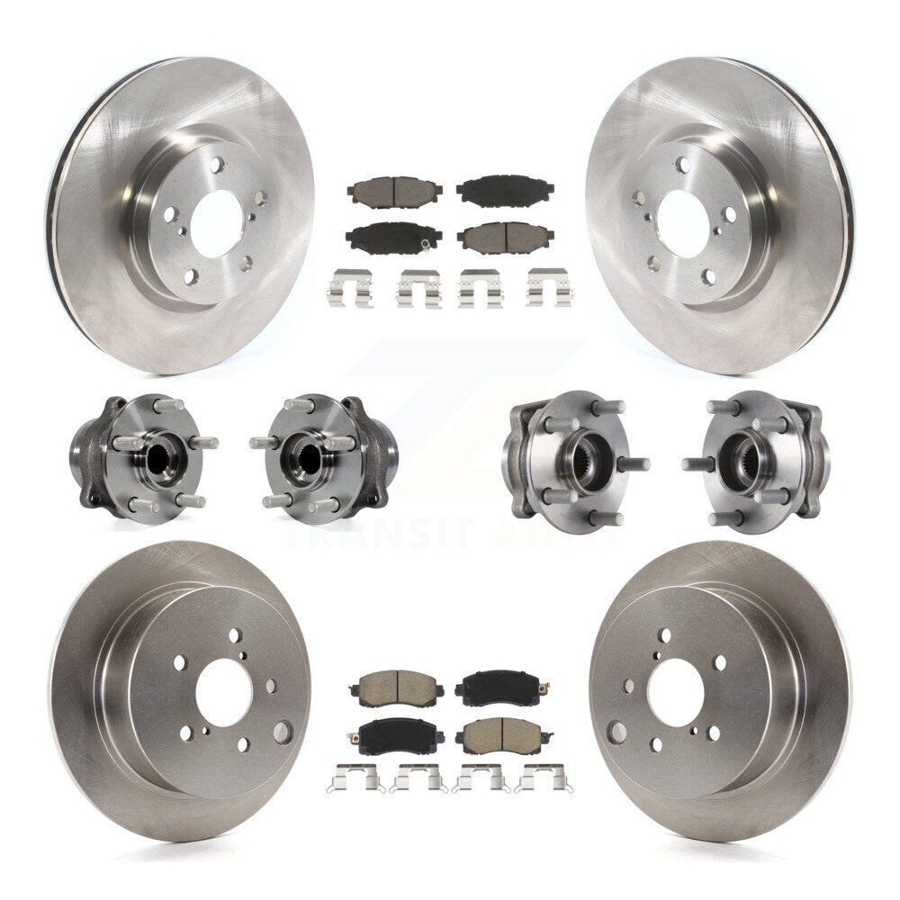 Hub Bearings Disc Brake Rotors And Pads Front Rear Kit (10Pc) For Subaru Impreza