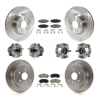 Hub Bearings Disc Brake Rotors And Pads Front Rear Kit (10Pc) For Subaru Impreza