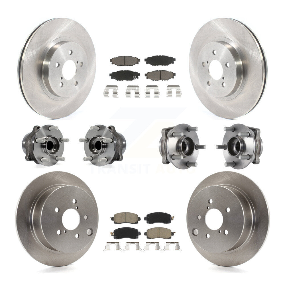 Hub Bearing Brake Rotor & Pad Front Rear Kit (10Pc) For Subaru Crosstrek Impreza