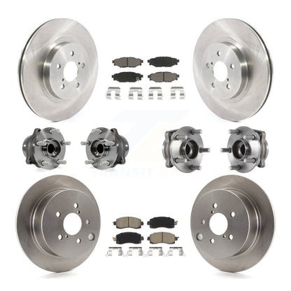 Hub Bearing Brake Rotor & Pad Front Rear Kit (10Pc) For Subaru Crosstrek Impreza