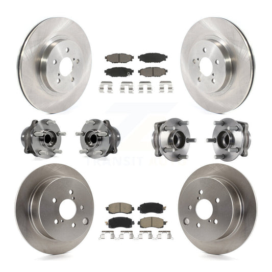 Hub Bearing Brake Rotor & Pad Front Rear Kit (10Pc) For Subaru Crosstrek Impreza