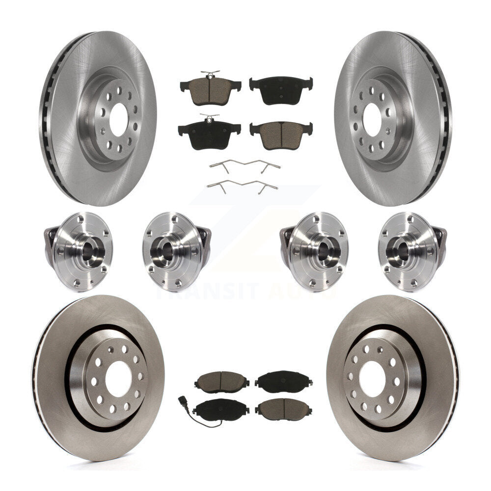 Hub Bearing Brake Rotor Pads Front Rear Kit (10Pc) For Audi Q3 Volkswagen Arteon