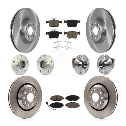 Hub Bearing Disc Brake Rotor Pad Front Rear Kit (10Pc) For Volkswagen Arteon FWD