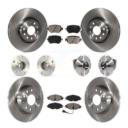 Hub Bearings Disc Brake Rotors And Pads Front Rear Kit (10Pc) For Volkswagen GTI