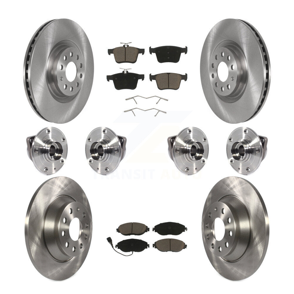 Hub Bearing Disc Brake Rotor Pad Front Rear Kit (10Pc) For Volkswagen Tiguan AWD