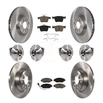 Hub Bearing Disc Brake Rotor Pad Front Rear Kit (10Pc) For Volkswagen Tiguan AWD
