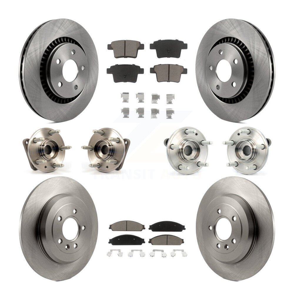 Hub Bearing Brake Rotor Pad Front Rear Kit (10Pc) For Ford Five Hundred Taurus X
