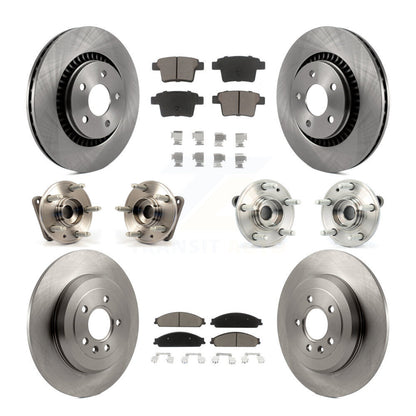 Hub Bearing Brake Rotor Pad Front Rear Kit (10Pc) For Ford Five Hundred Taurus X