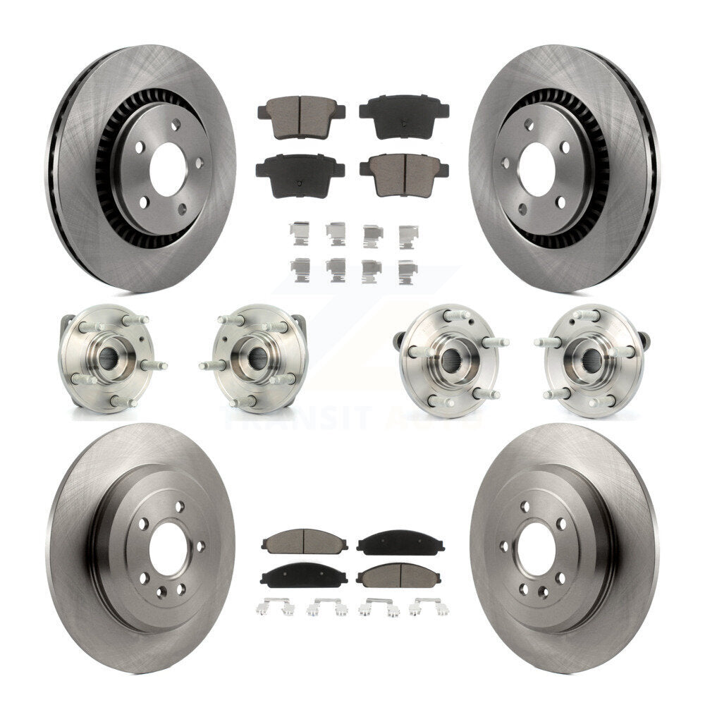 Hub Bearing Brake Rotor Pad Front Rear Kit (10Pc) For Ford Five Hundred Taurus X