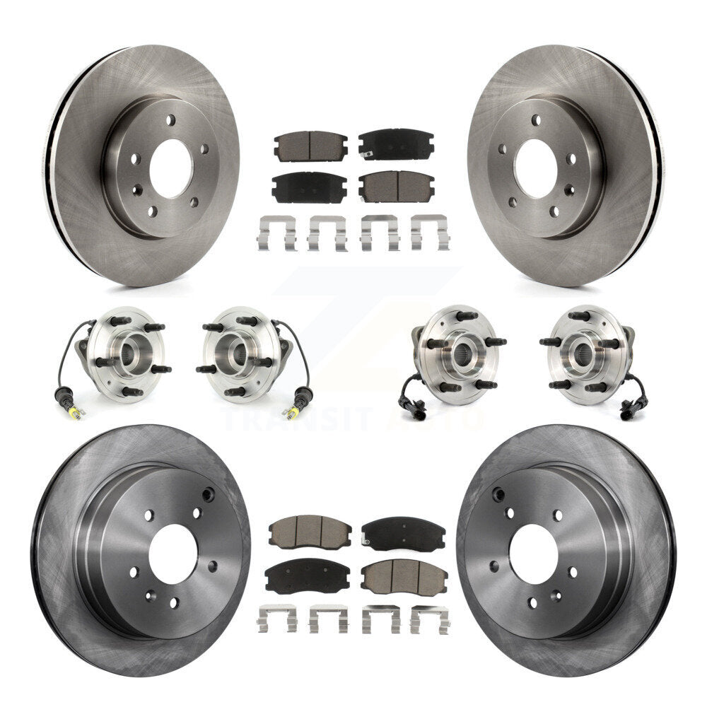 Hub Bearing Brake Rotor Pads Front Rear Kit (10Pc) For Chevrolet Equinox Pontiac
