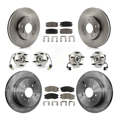 Hub Bearing Brake Rotor Pads Front Rear Kit (10Pc) For Chevrolet Equinox Pontiac