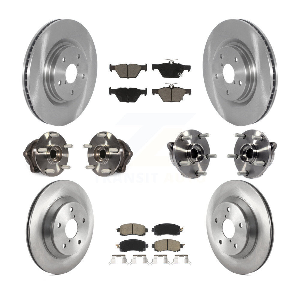 Hub Bearing Disc Brake Rotors And Pads Front Rear Kit (10Pc) For Subaru Forester