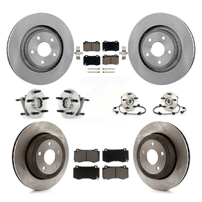 Hub Bearing Brake Rotor & Pad Front Rear Kit (10Pc) For Jeep Grand Cherokee SRT8