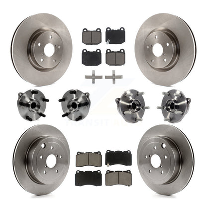 Hub Bearing Brake Rotor And Pad Front Rear Kit (10Pc) For Subaru Impreza WRX STI