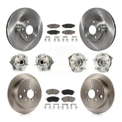 Hub Bearings Disc Brake Rotors And Pads Front Rear Kit (10Pc) For Subaru Impreza